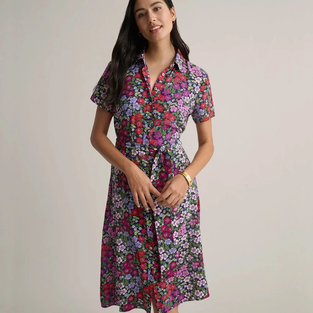 UNTUCKit Red and Pink Puff Sleeve Midi Sundress - Picture 3 of 3